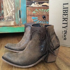 NWT Liberty Black Lana Napa Cobre fringe bootie (7)